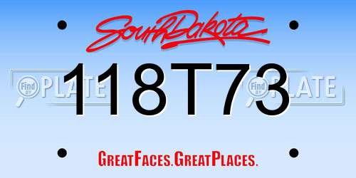 118T73 South Dakota License Plate