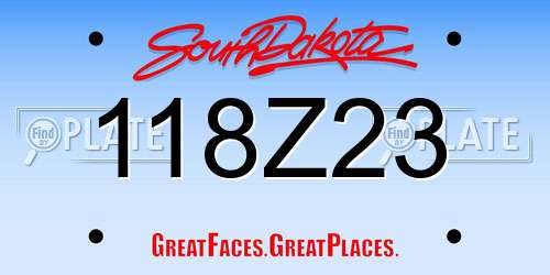 118Z23 South Dakota License Plate