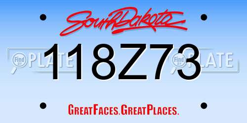 118Z73 South Dakota License Plate