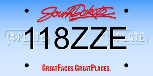 118ZZE South Dakota License Plate