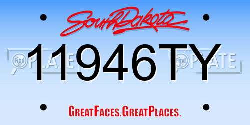 11946TY South Dakota License Plate