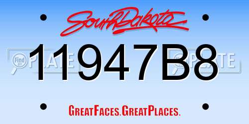 11947B8 South Dakota License Plate