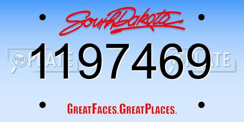 1197469 South Dakota License Plate