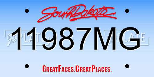 11987MG South Dakota License Plate