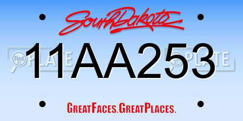 11AA253 South Dakota License Plate