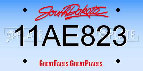 11AE823 South Dakota License Plate