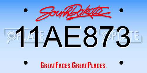 11AE873 South Dakota License Plate