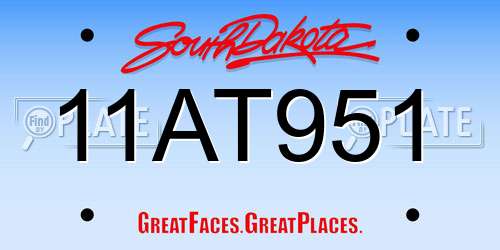 11AT951 South Dakota License Plate