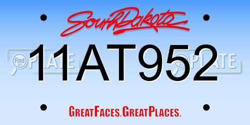 11AT952 South Dakota License Plate