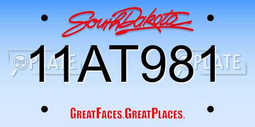 11AT981 South Dakota License Plate