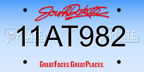 11AT982 South Dakota License Plate