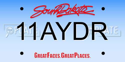 11AYDR South Dakota License Plate