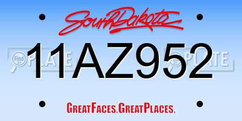 11AZ952 South Dakota License Plate
