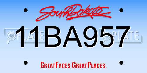 11BA957 South Dakota License Plate