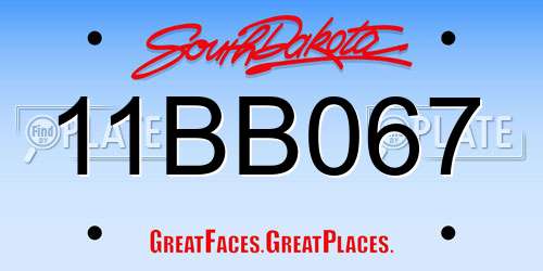11BB067 South Dakota License Plate