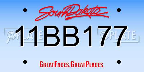 11BB177 South Dakota License Plate