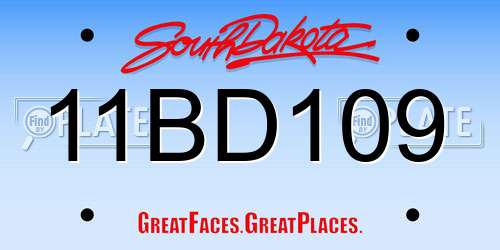 11BD109 South Dakota License Plate