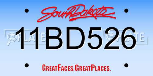 11BD526 South Dakota License Plate