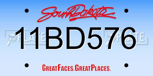 11BD576 South Dakota License Plate