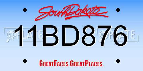 11BD876 South Dakota License Plate