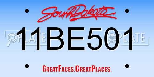 11BE501 South Dakota License Plate
