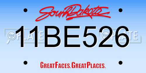 11BE526 South Dakota License Plate