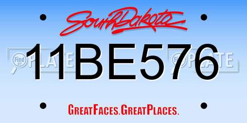 11BE576 South Dakota License Plate