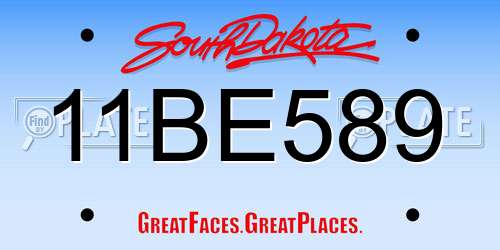 11BE589 South Dakota License Plate