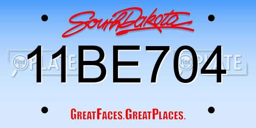 11BE704 South Dakota License Plate