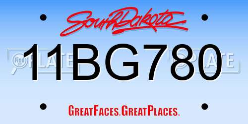 11BG780 South Dakota License Plate