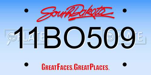 11BO509 South Dakota License Plate