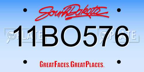 11BO576 South Dakota License Plate