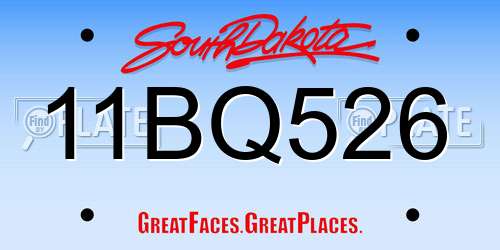 11BQ526 South Dakota License Plate