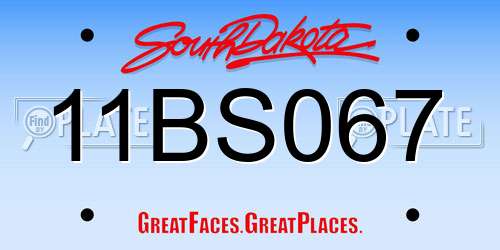 11BS067 South Dakota License Plate