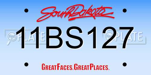 11BS127 South Dakota License Plate