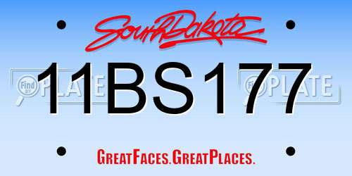 11BS177 South Dakota License Plate