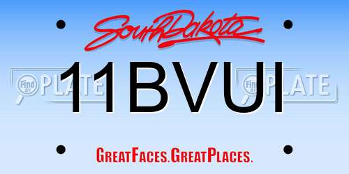 11BVUI South Dakota License Plate