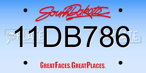 11DB786 South Dakota License Plate