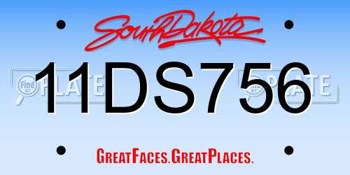 11DS756 South Dakota License Plate