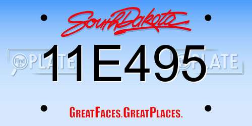 11E495 South Dakota License Plate