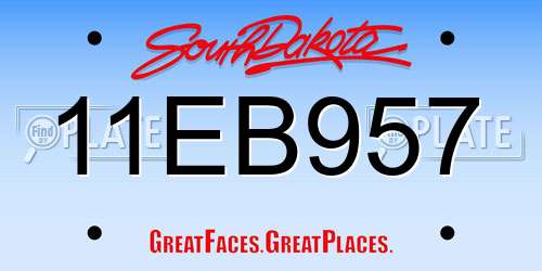 11EB957 South Dakota License Plate