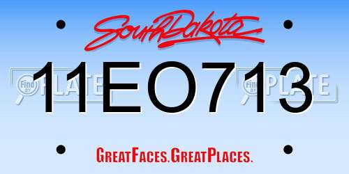 11EO713 South Dakota License Plate