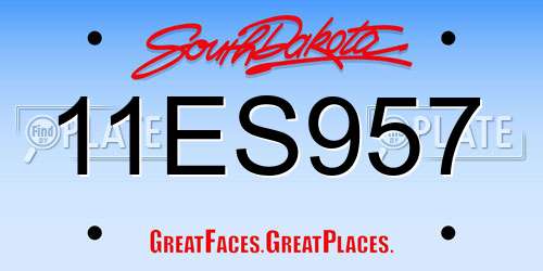 11ES957 South Dakota License Plate