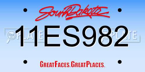 11ES982 South Dakota License Plate
