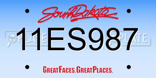 11ES987 South Dakota License Plate