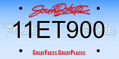 11ET900 South Dakota License Plate
