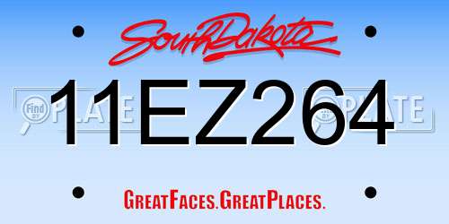 11EZ264 South Dakota License Plate