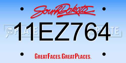11EZ764 South Dakota License Plate
