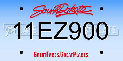 11EZ900 South Dakota License Plate