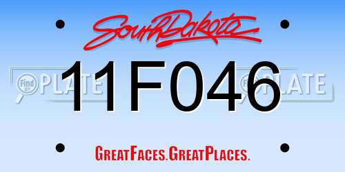 11F046 South Dakota License Plate